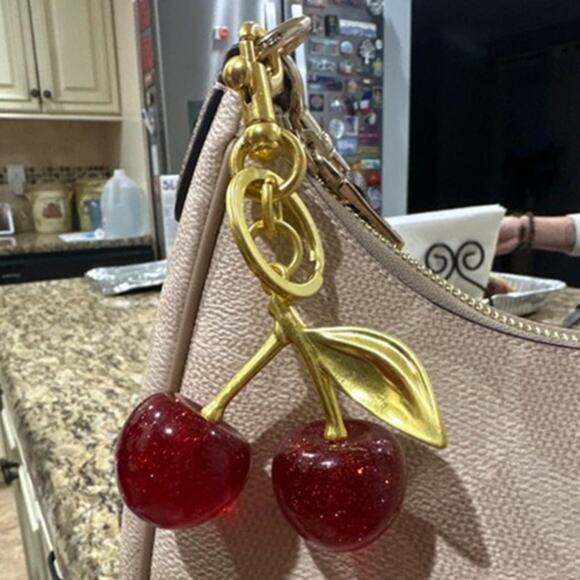 Cherry Bag Charm Purse Charms Keychain- Car Cherry Accessories keychian Gifts - Picture 2 of 7